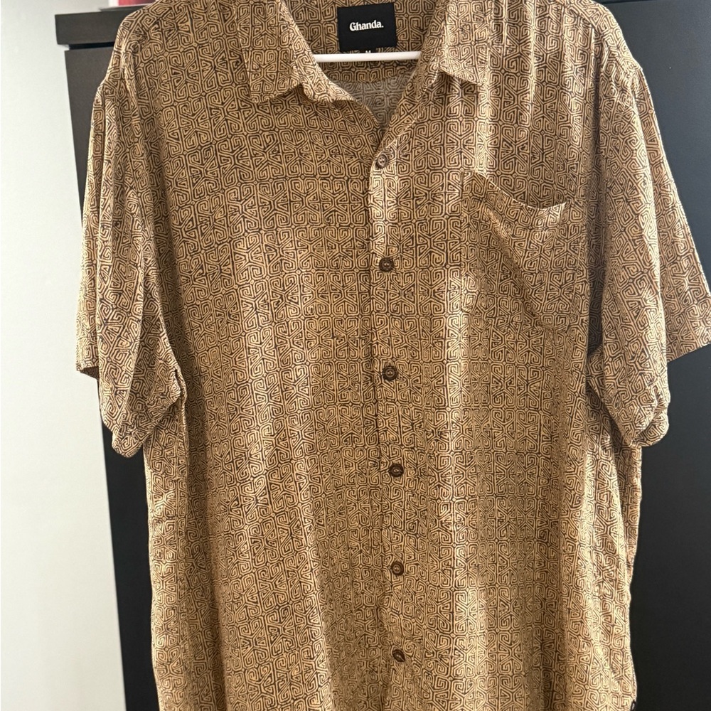 Ghanda Brown Casual Button Down Shirt